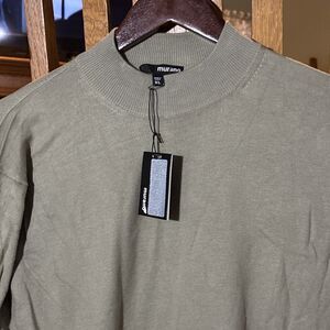 Murano Mens Pullover Sweater XL Light GREEN Mock Neck Modern Lightweight VINTAGE